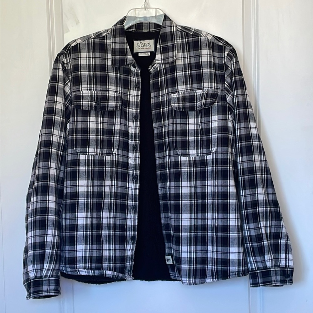 Boston Traders Plaid Flannel Sherpa Fleece Lined Shirt Shacket XL